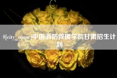 宜都中国消防救援学院甘肃招生计划
