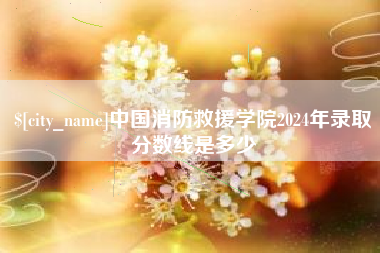 宜都中国消防救援学院2024年录取分数线是多少