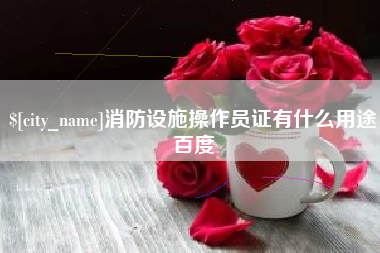 宜都消防设施操作员证有什么用途百度