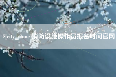 宜都消防设施操作员报名时间官网