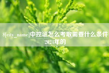 宜都中控证怎么考取需要什么条件2024年的