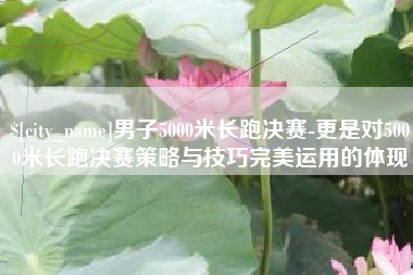 宜都男子5000米长跑决赛-更是对5000米长跑决赛策略与技巧完美运用的体现