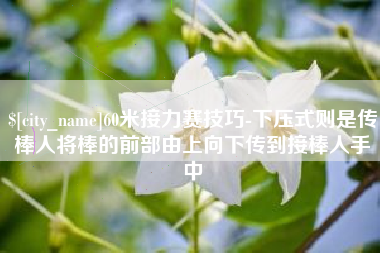宜都60米接力赛技巧-下压式则是传棒人将棒的前部由上向下传到接棒人手中